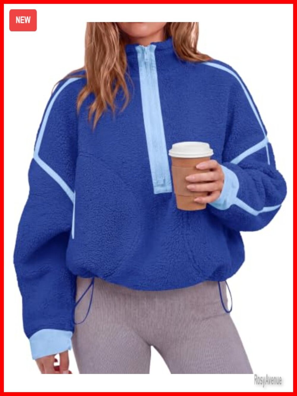Women's Half Zip Fleece Pullover Sherpa Sweatshirt Mock Neck Zip Up